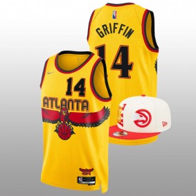 2022 NBA Draft AJ Griffin Hawks #14 Gold City Edition Jersey Duke Blue Devils