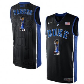 Duke Blue Devils #1 Jabari Parker Black NCAA College Basketball Player Portrait Fashion Jersey