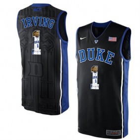 Duke Blue Devils #1 Kyrie Irving Black NCAA College Basketball Player Portrait Fashion Jersey