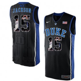 Duke Blue Devils #15 Frank Jackson Black NCAA College Basketball Player Portrait Fashion Jersey