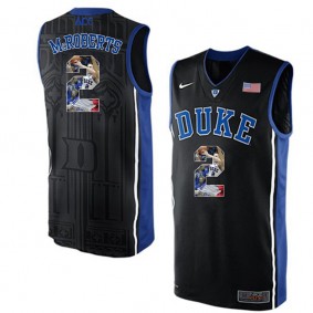 Duke Blue Devils #2 Josh McRoberts Black NCAA College Basketball Player Portrait Fashion Jersey