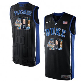 Duke Blue Devils #40 Marshall Plumlee Black NCAA College Basketball Player Portrait Fashion Jersey