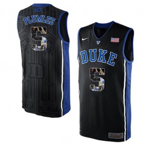 Duke Blue Devils #5 Mason Plumlee Black NCAA College Basketball Player Portrait Fashion Jersey