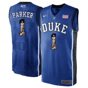 Duke Blue Devils #1 Jabari Parker Royal Blue NCAA College Basketball Player Portrait Fashion Jersey