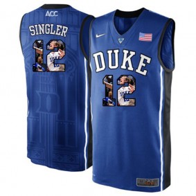 Duke Blue Devils #12 Kyle Singler Royal Blue NCAA College Basketball Player Portrait Fashion Jersey