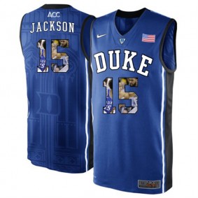 Duke Blue Devils #15 Frank Jackson Royal Blue NCAA College Basketball Player Portrait Fashion Jersey