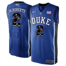 Duke Blue Devils #2 Josh McRoberts Royal Blue NCAA College Basketball Player Portrait Fashion Jersey