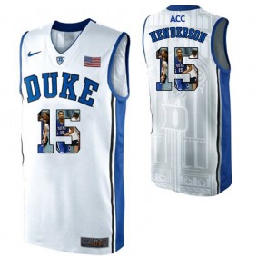 Duke Blue Devils #15 Gerald Henderson White NCAA College Basketball Player Portrait Fashion Jersey