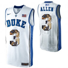 Duke Blue Devils #3 Grayson Allen White NCAA College Basketball Player Portrait Fashion Jersey