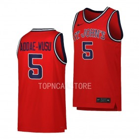 Dylan Addae-Wusu #5 St. John's Red Storm Replica Basketball Jersey Red