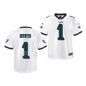 Jalen Hurts Philadelphia Eagles White Game Youth Jersey