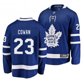 2023 NHL Draft Easton Cowan Toronto Maple Leafs #23 Blue Home Breakaway Player Jersey