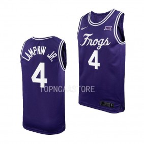 Eddie Lampkin Jr. TCU Horned Frogs #4 Purple NCAA Basketball Jersey Replica