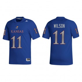 Eddie Wilson Kansas Jayhawks adidas NIL Replica Football Jersey Royal