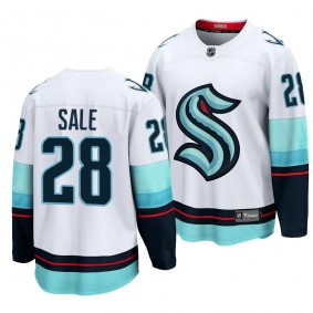 2023 NHL Draft Eduard Sale Seattle Kraken #28 White Away Breakaway Player Jersey