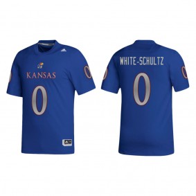 Edwin White-Schultz Kansas Jayhawks adidas NIL Replica Football Jersey Royal