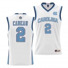 Elliot Cadeau UNC Tar Heels #2 White NIL Basketball Jersey Unisex Lightweight