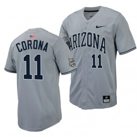 Arizona Wildcats Emilio Corona Replica Baseball Gray #11 Jersey Full-Button