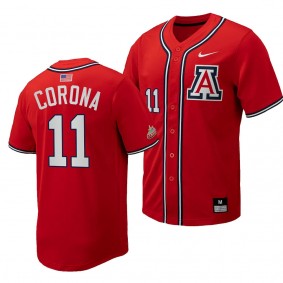 Emilio Corona Arizona Wildcats #11 Replica Baseball Red Full-Button Jersey