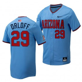 Eric Orloff Arizona Wildcats #29 Light Blue Replica Baseball Full-Button Jersey