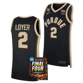 Fletcher Loyer #2 Purdue Boilermakers 2024 NCAA March Madness Final Four Mens Basketball Jersey Black