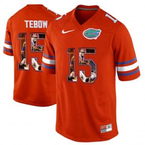 Florida Gators #15 Tim Tebow Orange Printing Player Portrait College Football Premier Jersey