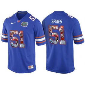 Florida Gators #51 Brandon Spikes Royal Blue Printing Player Portrait College Football Premier Jersey