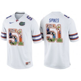 Florida Gators #51 Brandon Spikes White Printing Player Portrait College Football Premier Jersey