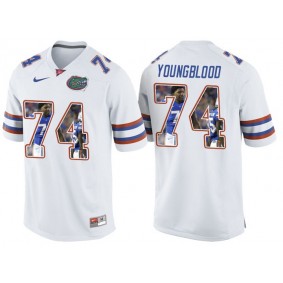 Florida Gators #74 Jack Youngblood White Printing Player Portrait College Football Premier Jersey