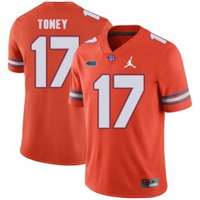 Men's Florida Gators Jordan Brand #17 Orange Kadarius Toney 2018 Game Football Jersey