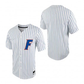 Florida Gators Nike Pinstripe Replica Full-Button Baseball Jersey White Royal