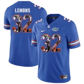 Florida Gators Football #32 Royal Player Portrait College Adarius Lemons Jersey