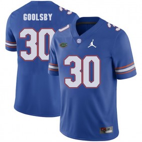 Men's Florida Gators Jordan Brand #30 Royal DeAndre Goolsby 2018 Game Football Jersey