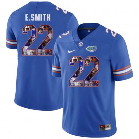 Florida Gators Football #22 Royal Player Portrait College Emmitt Smith Jersey