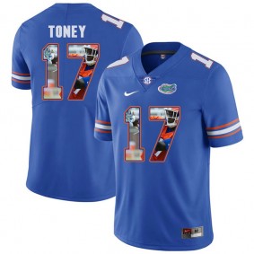 Florida Gators Football #17 Royal Player Portrait College Kadarius Toney Jersey