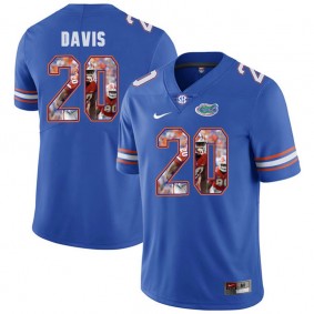 Florida Gators Football #20 Royal Player Portrait College Malik Davis Jersey