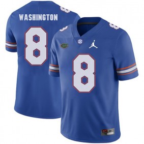 Men's Florida Gators Jordan Brand #8 Royal Nick Washington 2018 Game Football Jersey