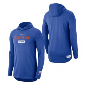 Florida Gators Nike Team Stack Tri-Blend Performance Long Sleeve Hoodie T-Shirt Royal