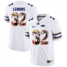 Florida Gators Football #32 White Player Portrait College Adarius Lemons Jersey