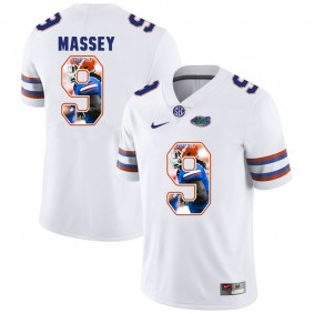 Florida Gators Football #9 White Player Portrait College Dre Massey Jersey