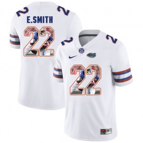 Florida Gators Football #22 White Player Portrait College Emmitt Smith Jersey