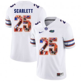 Florida Gators Football #25 White Player Portrait College Jordan Scarlett Jersey