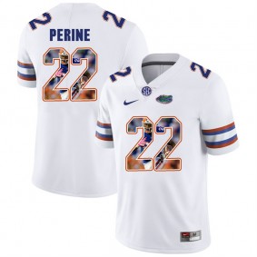 Florida Gators Football #22 White Player Portrait College Lamical Perine Jersey