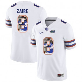 Florida Gators Football #8 White Player Portrait College Malik Zaire Jersey