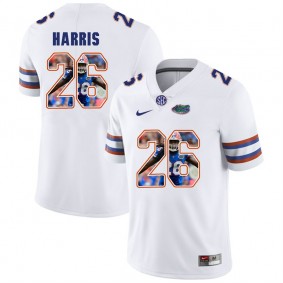 Florida Gators Football #26 White Player Portrait College Marcell Harris Jersey