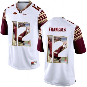 Florida State Seminoles #12 Deondre Francois White Printing Player Portrait NCAA Football Premier Jersey