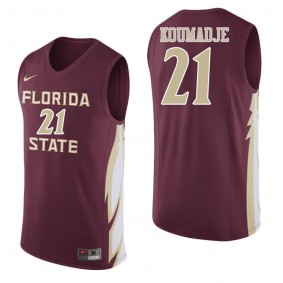 Christ Koumadje #21 Garnet College Basketball Florida State Seminoles Jersey