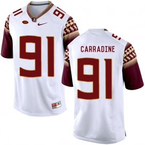 Florida State Seminoles Tank Carradine #91 White College School Football Player Stitched Away Jersey