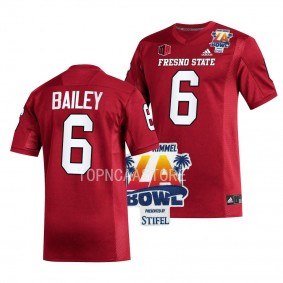 Levelle Bailey Fresno State Bulldogs 2022 LA Bowl Champions #6 Jersey Men's Red Football Uniform