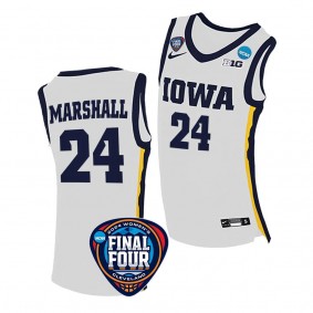 Gabbie Marshall Iowa Hawkeyes #24 White 2024 NCAA March Madness Final Four Jersey Unisex Womens Basketball